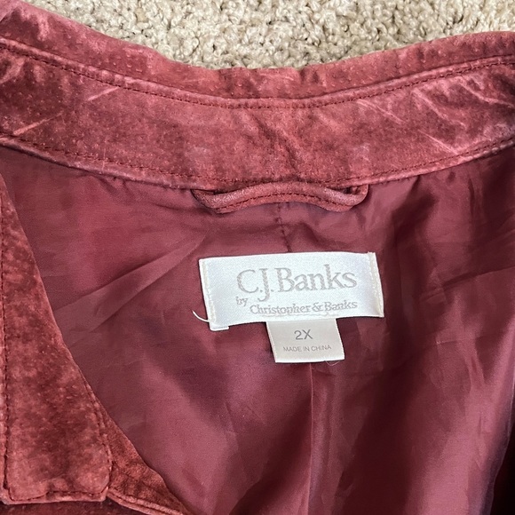Christopher & Banks Red Suede Leather Jacket size 2X - Picture 11 of 14
